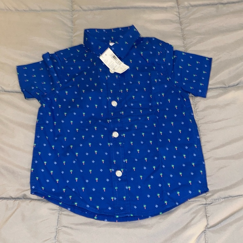 Nwt 2t palm tree button down shirt